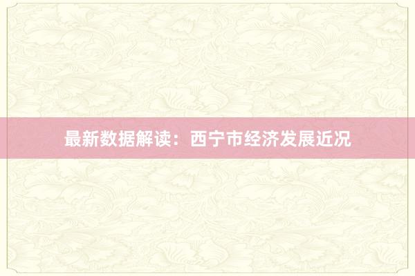 最新数据解读：西宁市经济发展近况